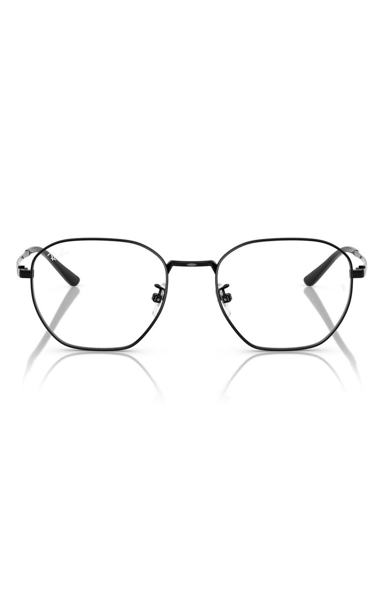 Ray-Ban 53mm Irregular Optical Glasses, Main, color, Black