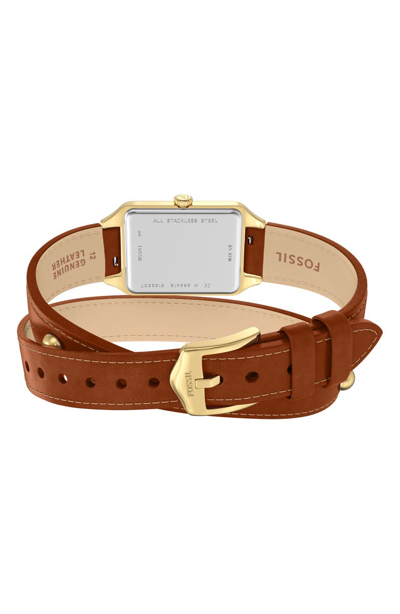 Fossil Raquel Wrap Watch, 23mm x 38mm, Alternate, color, Brown / Gold/ White