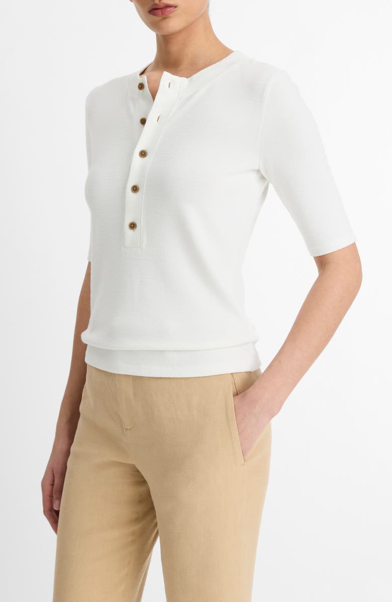 Vince Elbow Sleeve Henley, Alternate, color, Off White