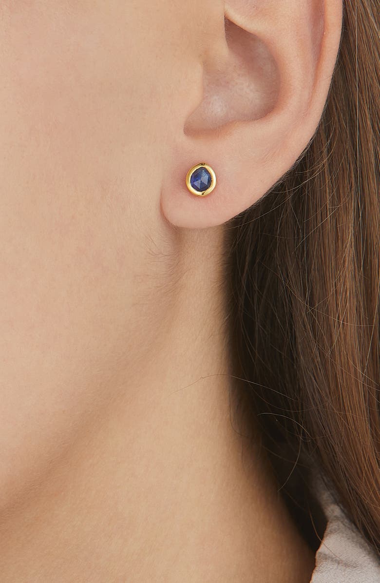 Monica Vinader Siren Mini Stud Earrings, Alternate, color, Gold/ Kyanite