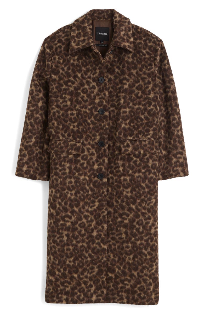 Madewell Single Breasted Leopard Print Trench Coat, Alternate, color, Brushed Leopard