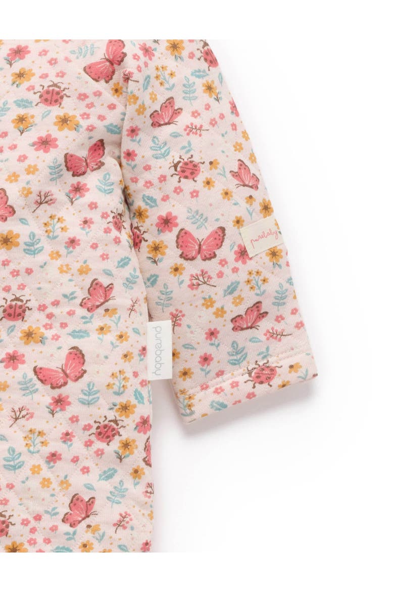Baby Girl's Quilted Footie, Alternate, color, Butterfly Print