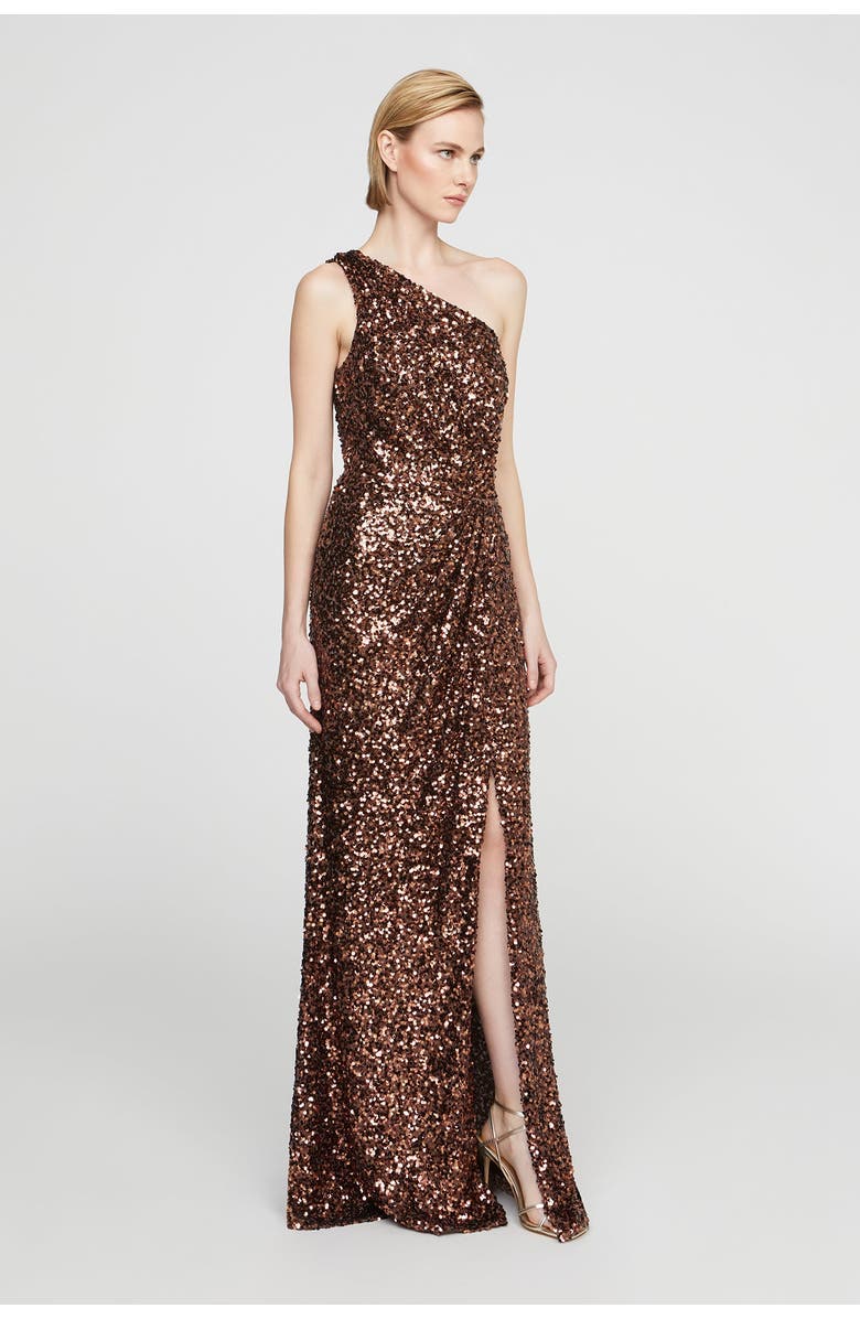 HALSTON Lexi Sequin Gown, Alternate, color, Copper Confetti
