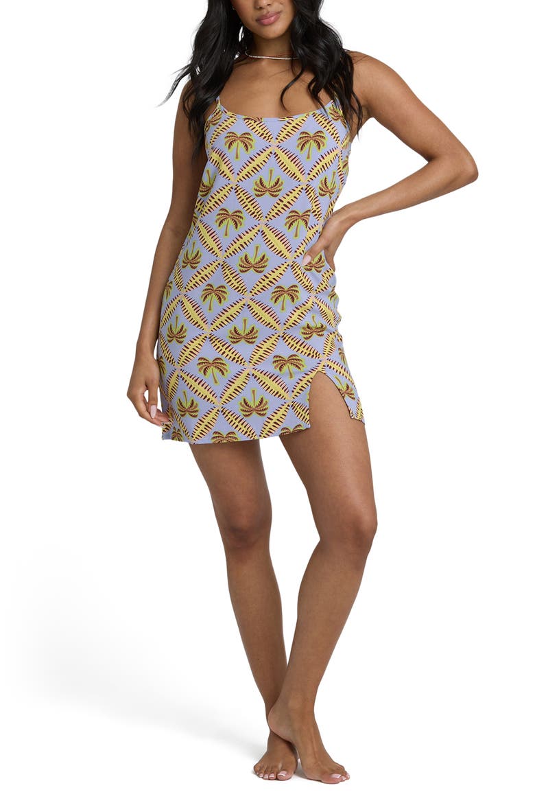 Tidal Crush Palm Tree Minidress, Main, color, TWILIGHT BLUE