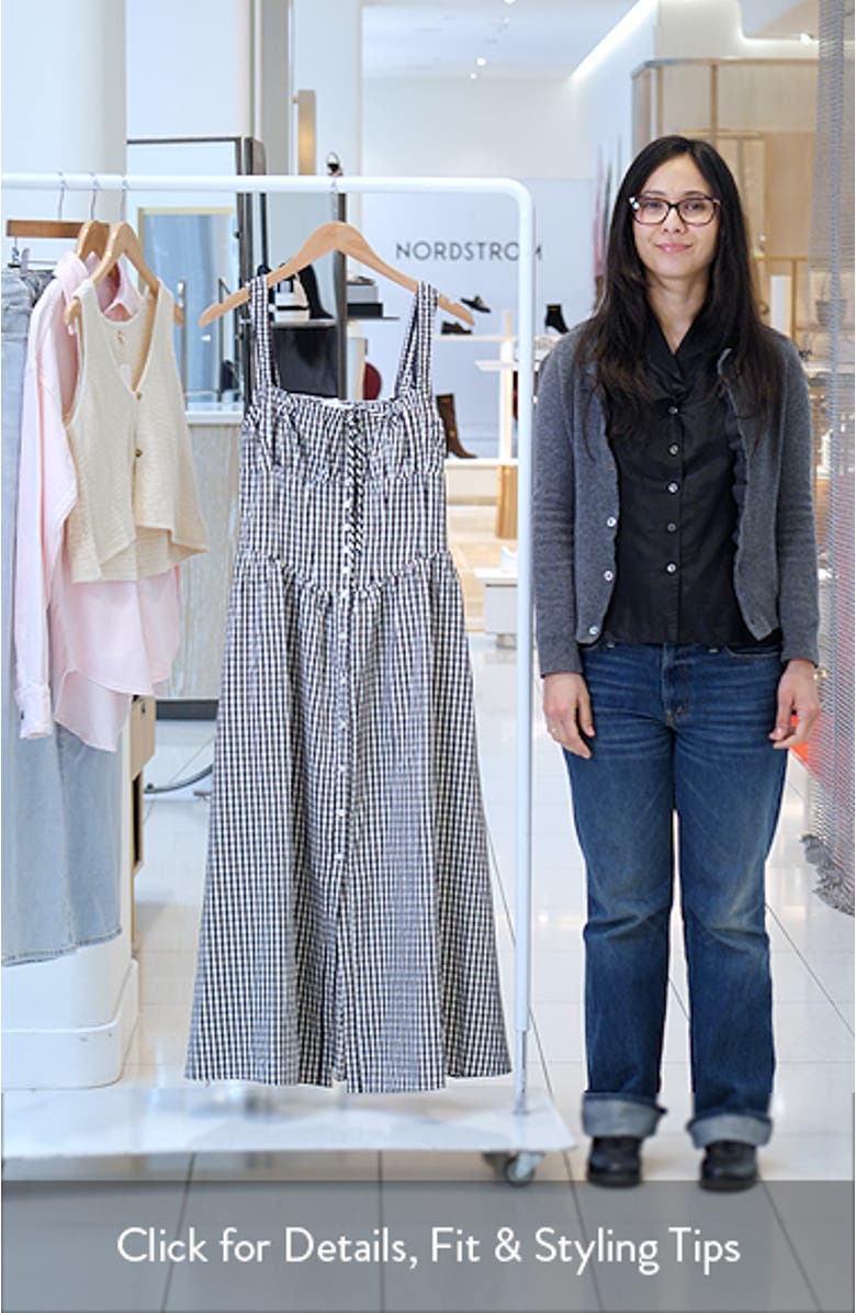 Temperance Gingham Corset Midi Dress, sales video thumbnail