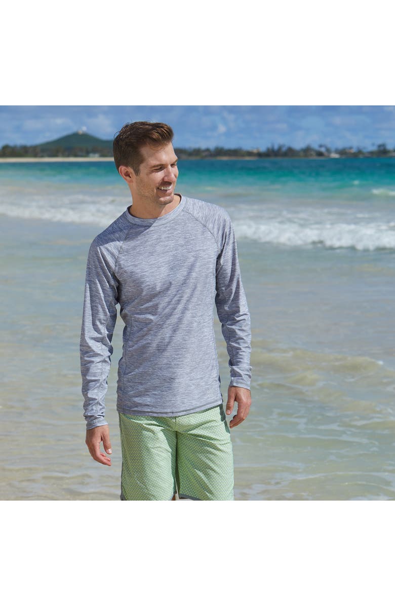 UV Skinz Long Sleeve Crew Sun & Swim Shirt, Alternate, color, Cool Grey Jaspe