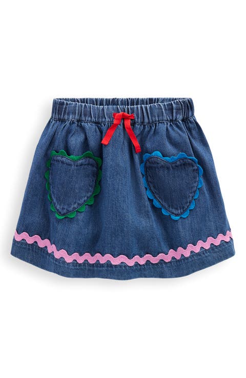 Kids' Rickrack Trim Denim Skirt (Toddler, Little Kid & Big Kid)