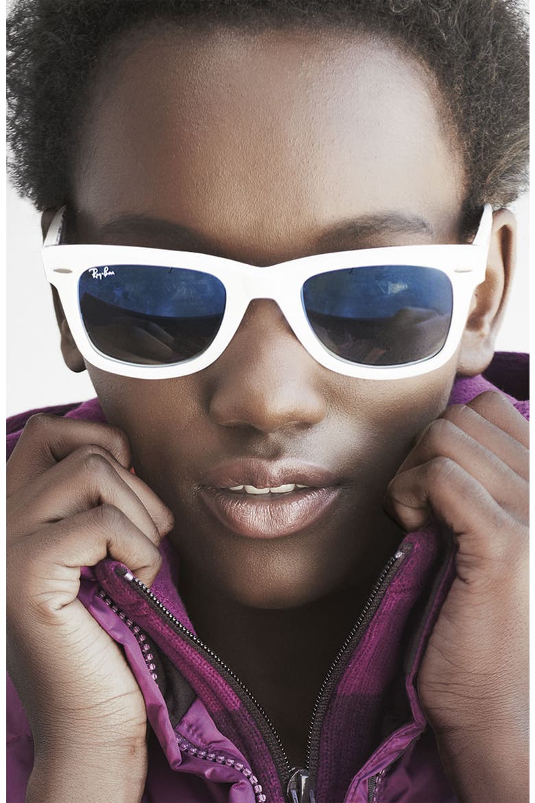'London Wayfarer' 50mm Sunglasses, Alternate, color, WHITE