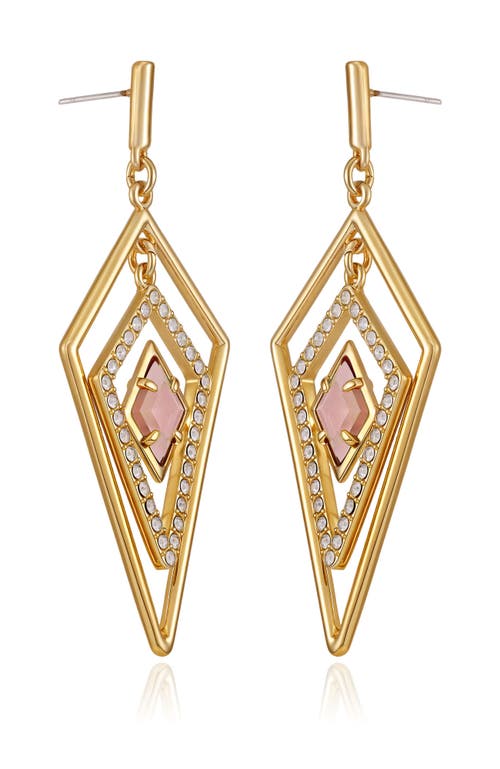 Vince Camuto Gold-tone Diamond Shaped Drop Earrings In Gold