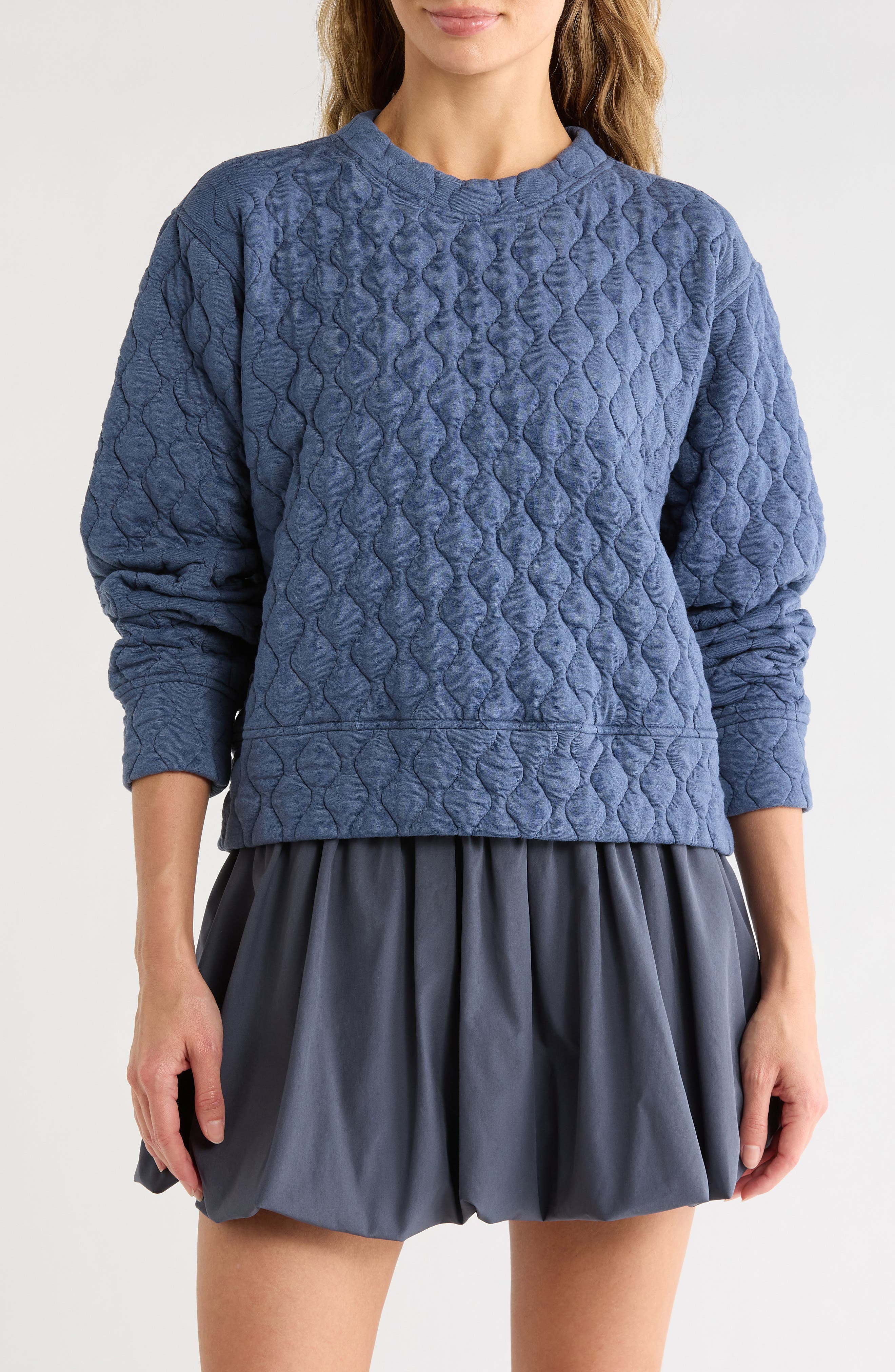 Z by Zella Retreat Quilted Crewneck Sweatshirt