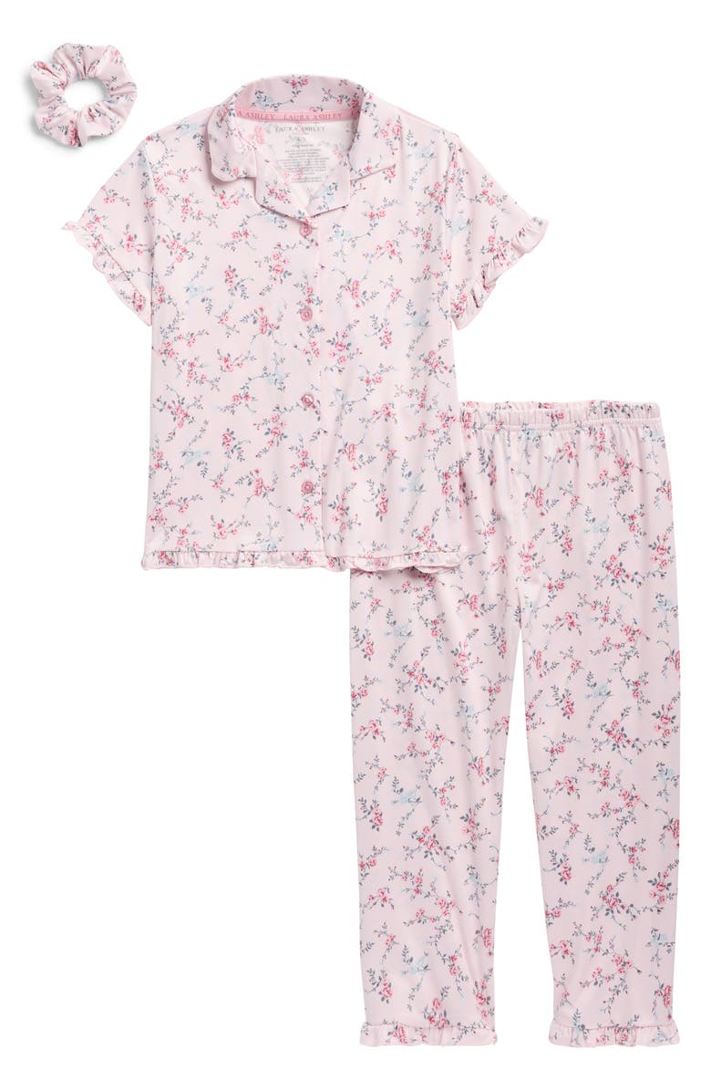 Laura Ashley Kids' 2-Piece Pajamas & Scrunchie Set, Main, color, Mauve Floral