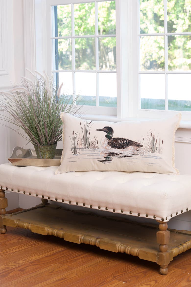 Lake Loon Indoor Lumbar Mini Lumbar Accent Pillow 14" x 26", Alternate, color, Black