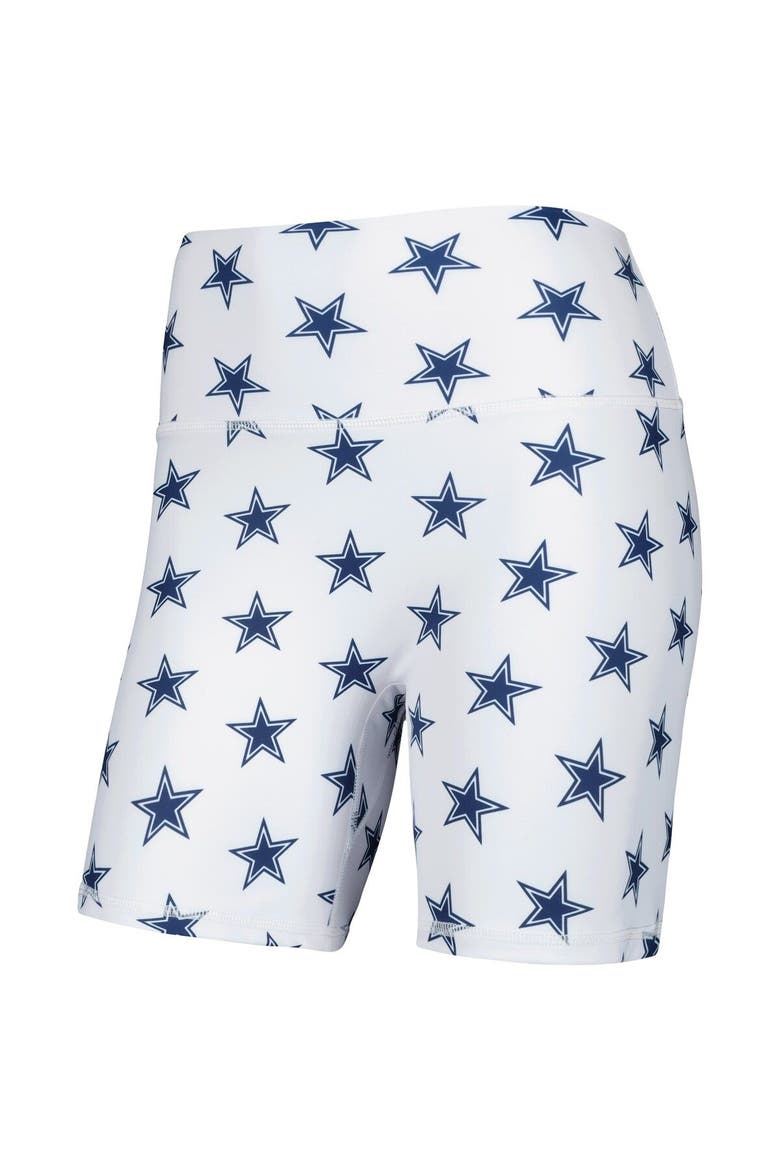 Women's White Dallas Cowboys Allover Print Biker Shorts, Alternate, color, White