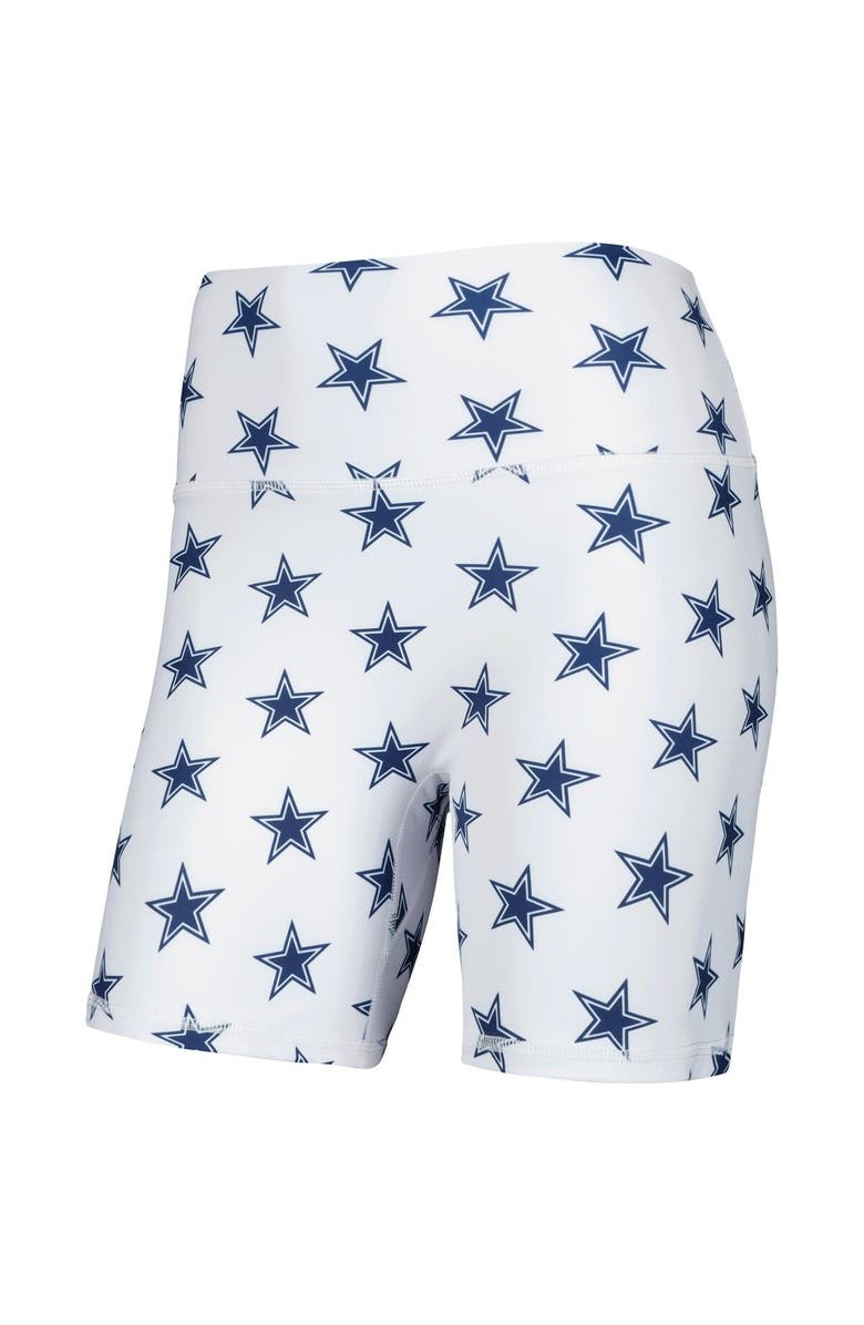 KADYLUXE Women's White Dallas Cowboys Allover Print Biker Shorts, Alternate, color, White
