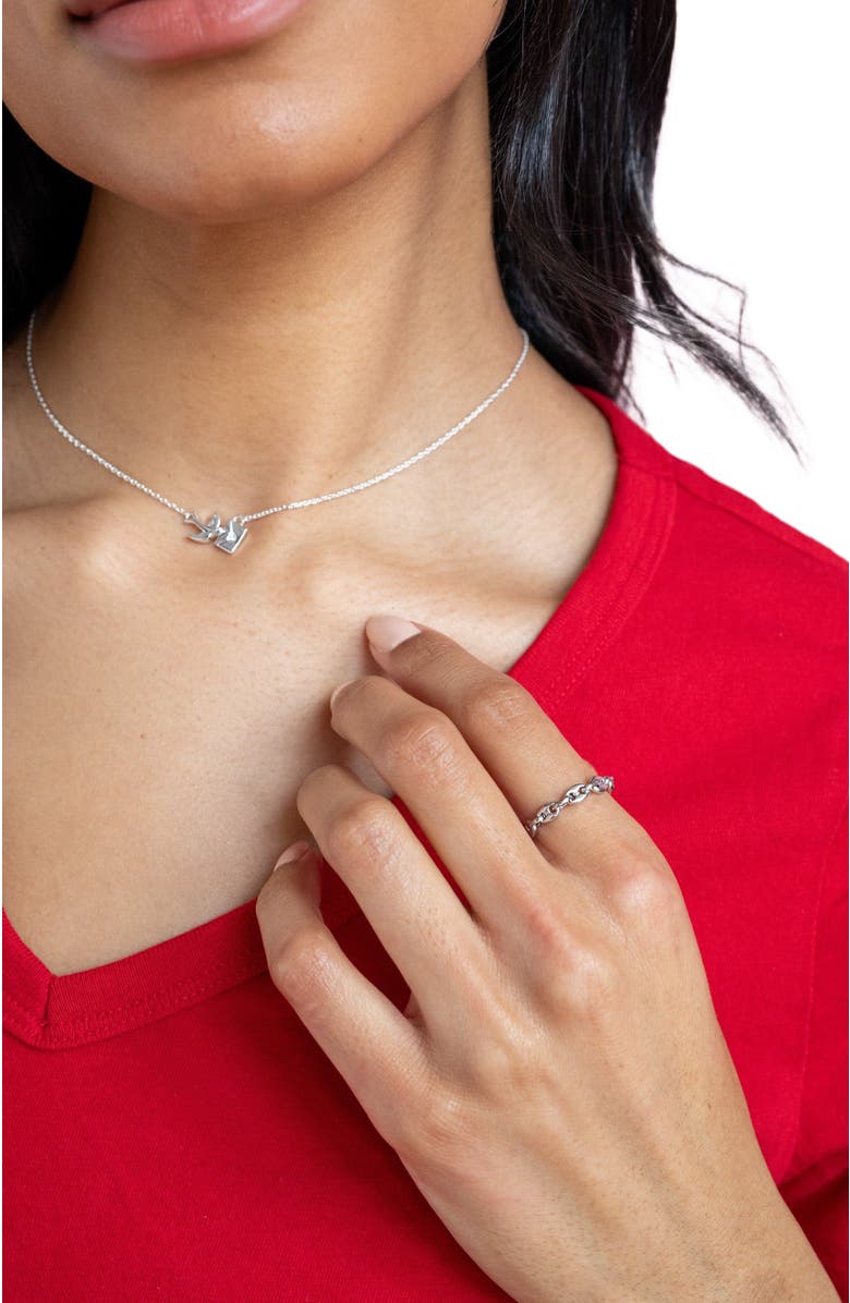 Alex and Ani Frozen Mariner Chain Ring, Alternate, color, Silver