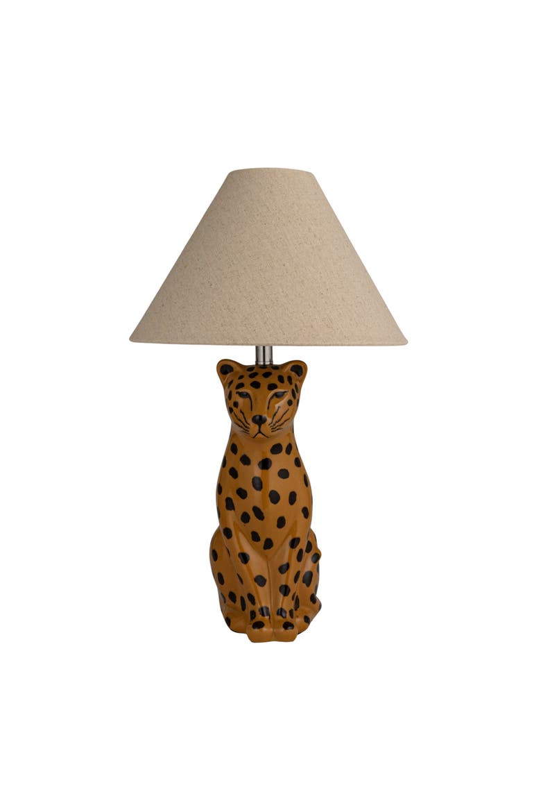 Cheetah Table Lamp with Shade and Inline Switch, Alternate, color, Yellow