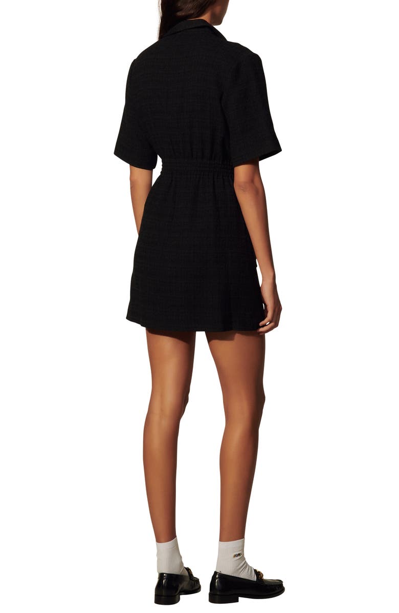 SANDRO Double Breasted Short Sleeve Dress, Alternate, color, 
