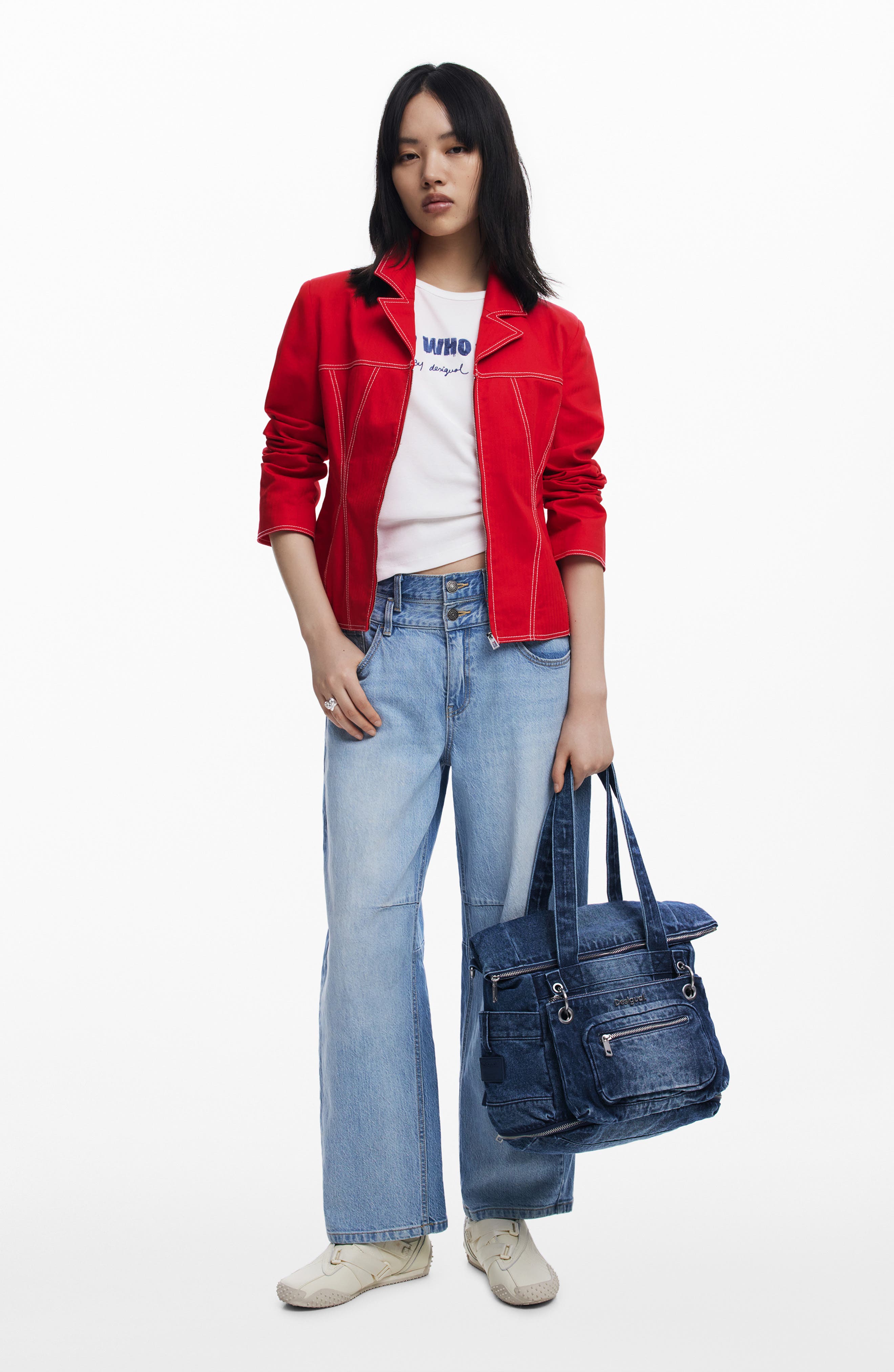 Desigual Big Denim Backpack, Alternate, color, Medium Blue