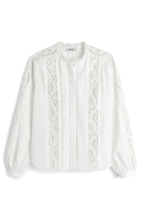 Madewell Lace Inset Pintuck Button-up Shirt