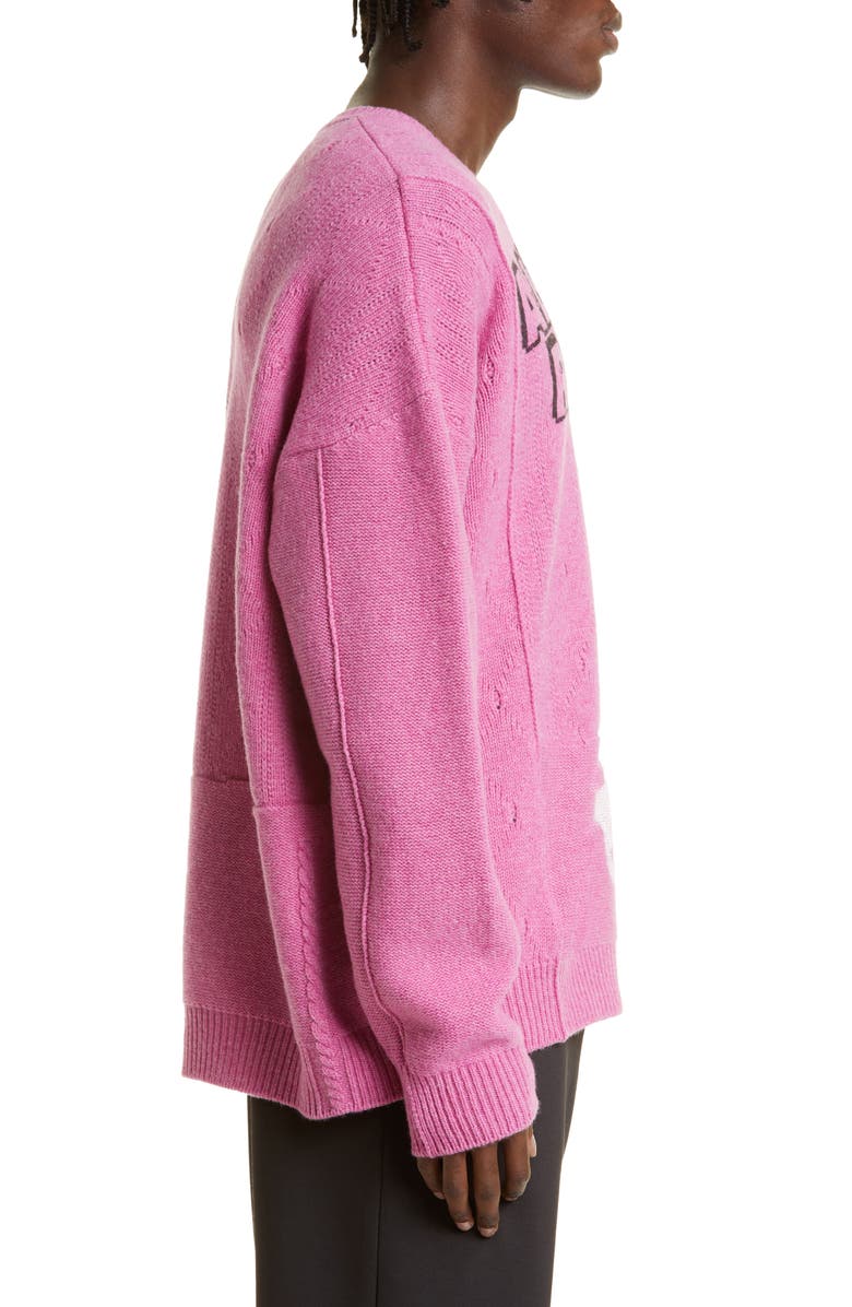 Raf Simons Oversize Altered Reality Mohair & Wool Blend Sweater, Alternate, color, 