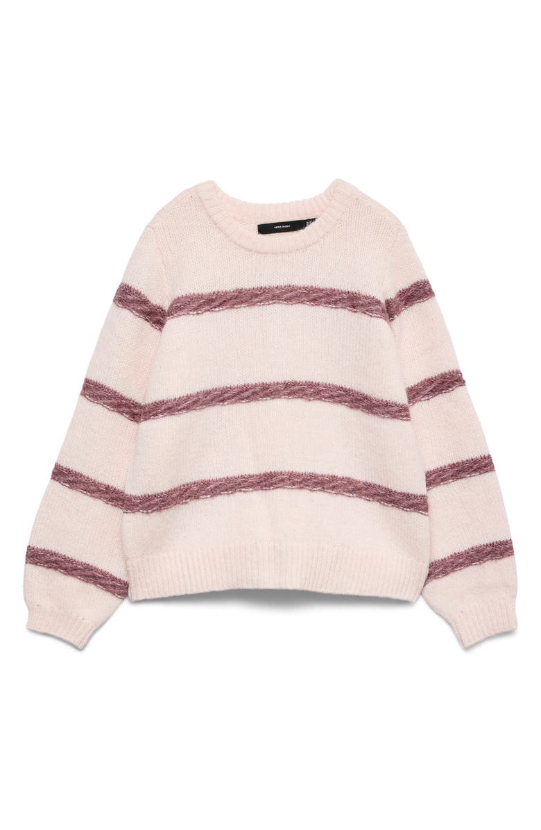 VERO MODA Zada Oversize Stripe Sweater, Alternate, color, Pink Dogwood Detail