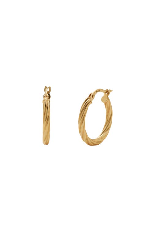 MADE BY MARY 14k Twisted Hoop Earrings in 14K Solid Gold at Nordstrom