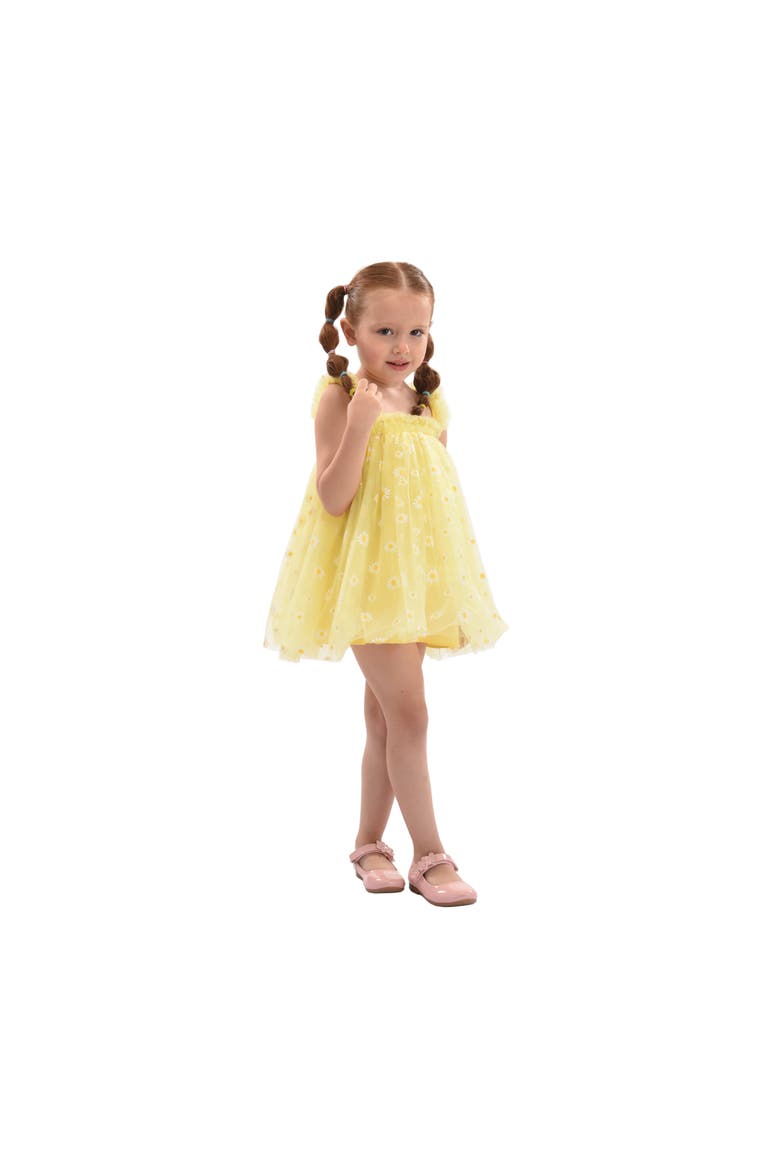 Solenne Daisy Ruffle Dress, Alternate, color, Yellow
