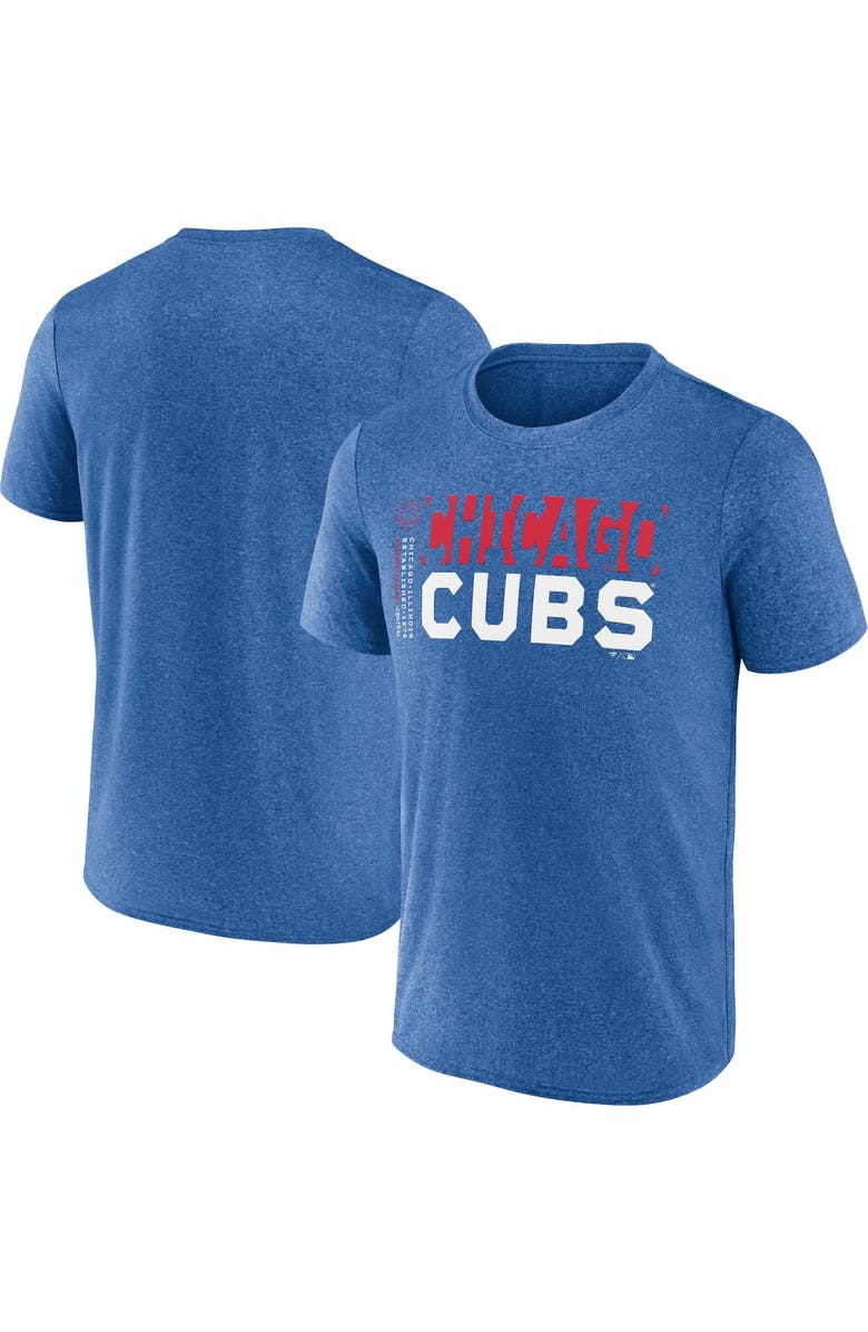 FANATICS Men's Fanatics  Heather Royal Chicago Cubs Fundamentals Shoot For The Sky T-Shirt, Main, color, Heather Royal