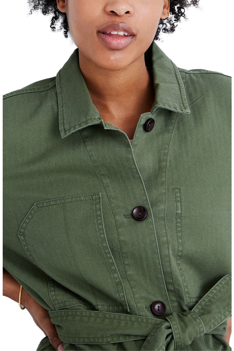 Tie Waist Military Jacket, Alternate, color, PALM TREE