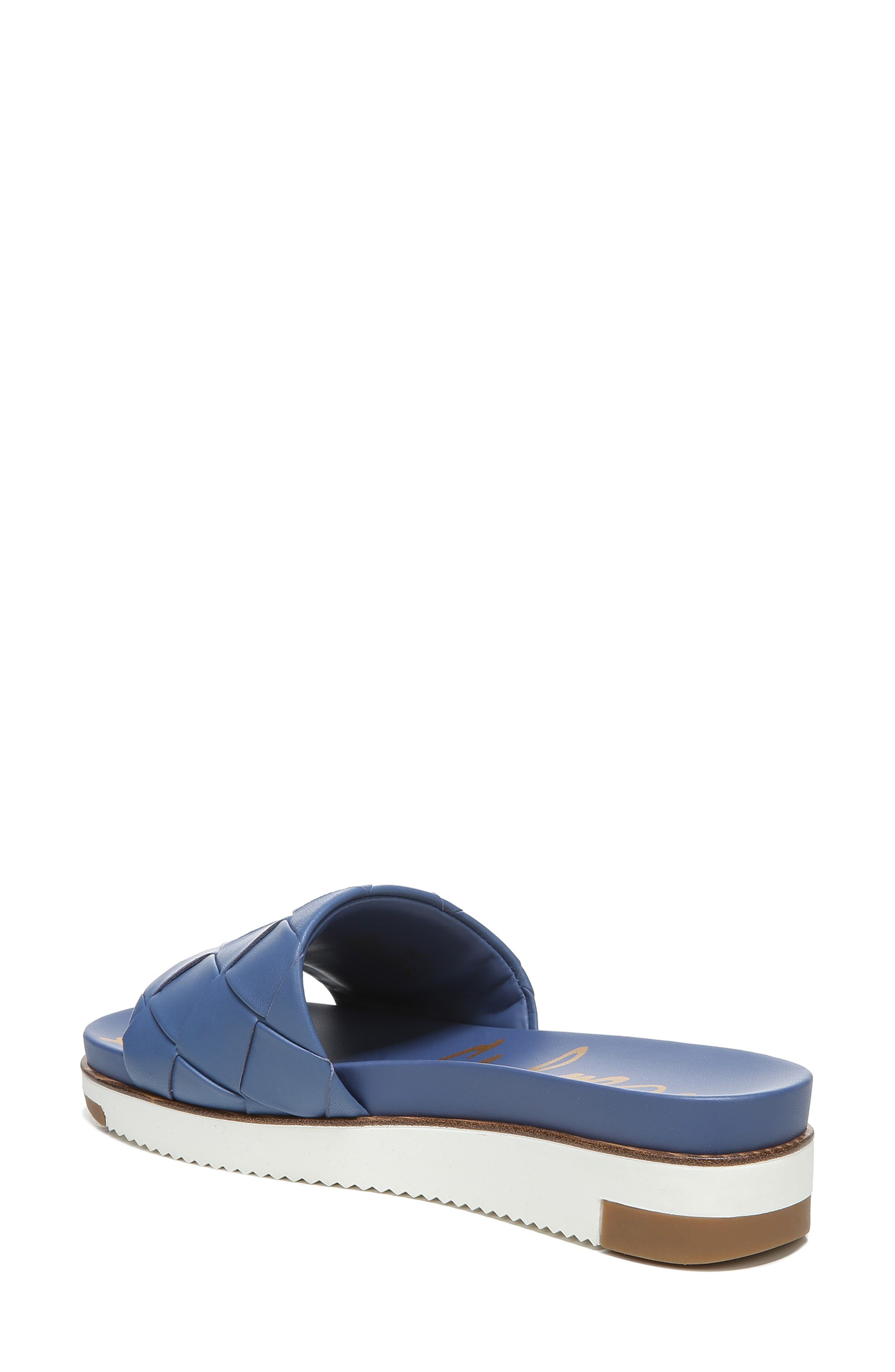 Adaley Platform Slide Sandal, Alternate, color, MARLIN BLUE LEATHER