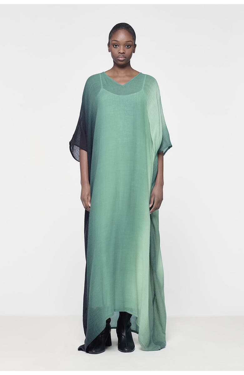 Leem Vertical Ombre Kaftan, Alternate, color, Green