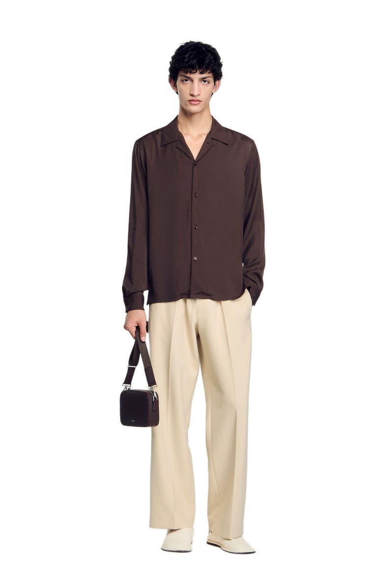 SANDRO Floaty shirt, Alternate, color, Moka.