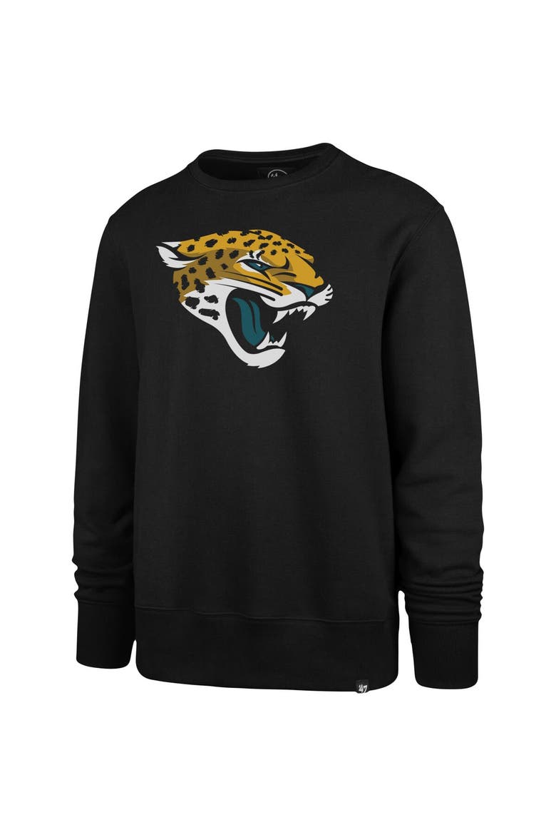 Men's '47 Black Jacksonville Jaguars Imprint Headline Logo Pullover Sweatshirt, Alternate, color, Black