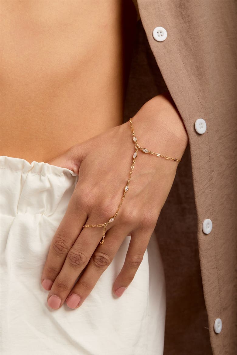Ezra Hand Chain, Alternate, color, Gold