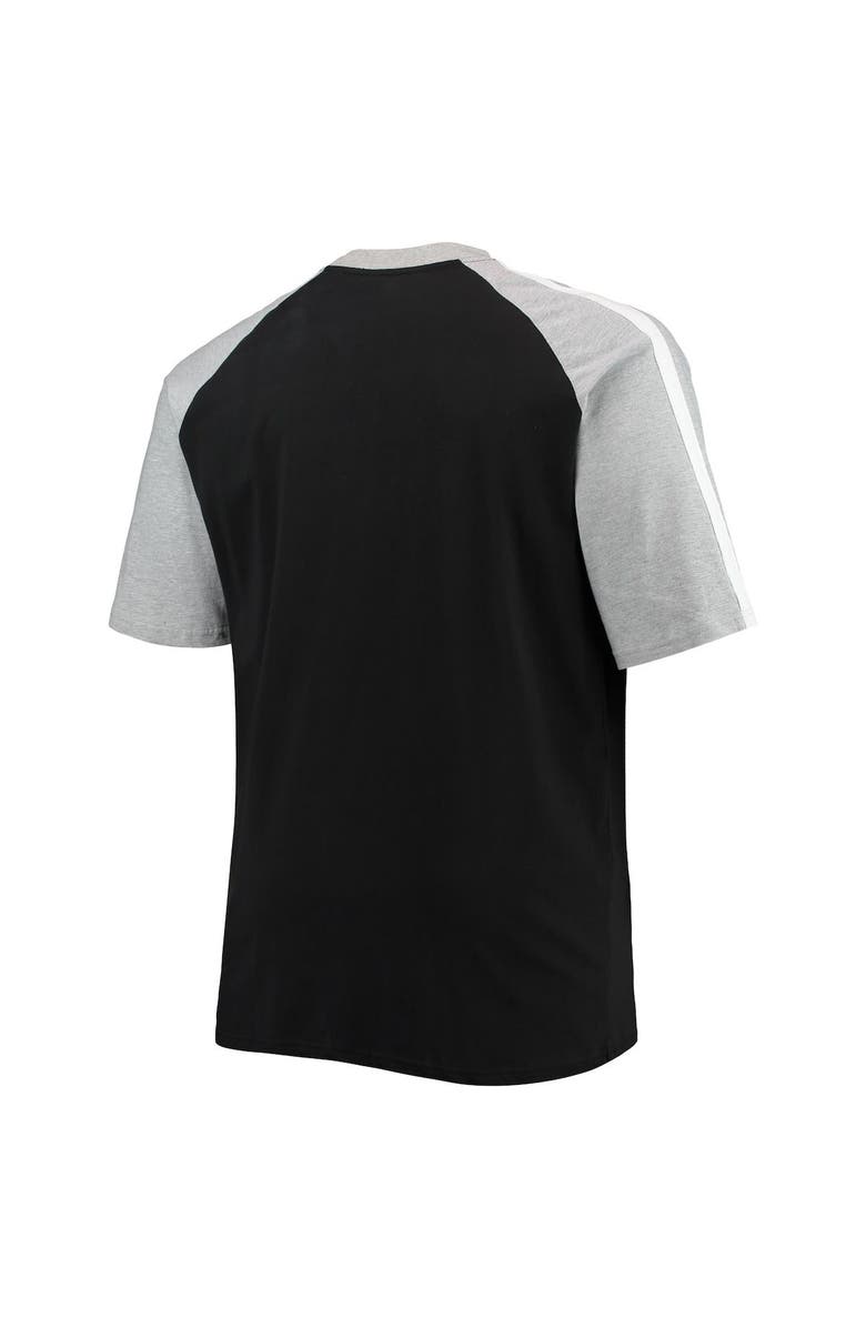 PROFILE Men's Black/Heathered Gray Chicago White Sox Big & Tall Circular Raglan T-Shirt, Alternate, color,