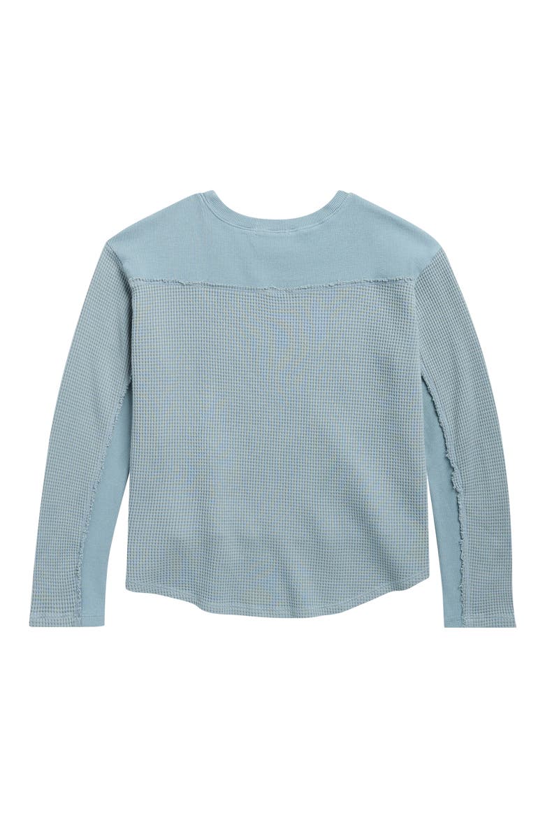 Kids' Waffle Mixed Media Top, Alternate, color, ICE BLUE