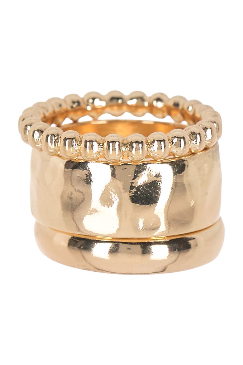 Hammered Band Ring Set, Alternate, color, GOLD