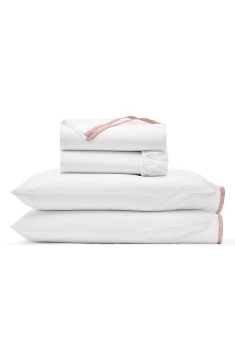 Framed Organic Cotton Percale Sheet Set