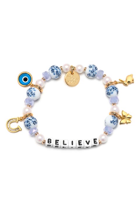 Believe Beaded Stretch Bracelet