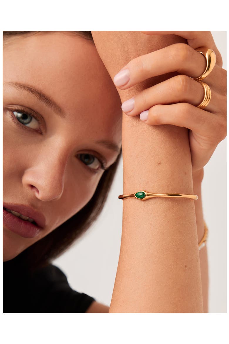 Malachite Cuff Bracelet, Alternate, color, GOLD