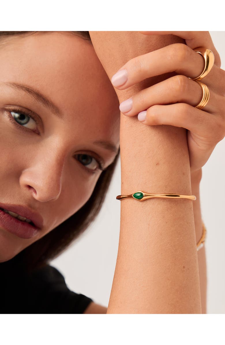 Missoma Malachite Cuff Bracelet, Alternate, color, Gold