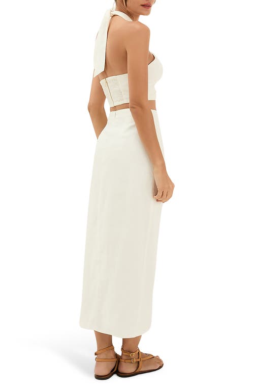 Vix Paula Hermanny Luna Linen Blend Cover-up Top In White