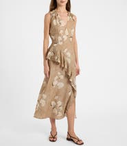 Santorelli Cona Midi Dress with Ruffle Panel