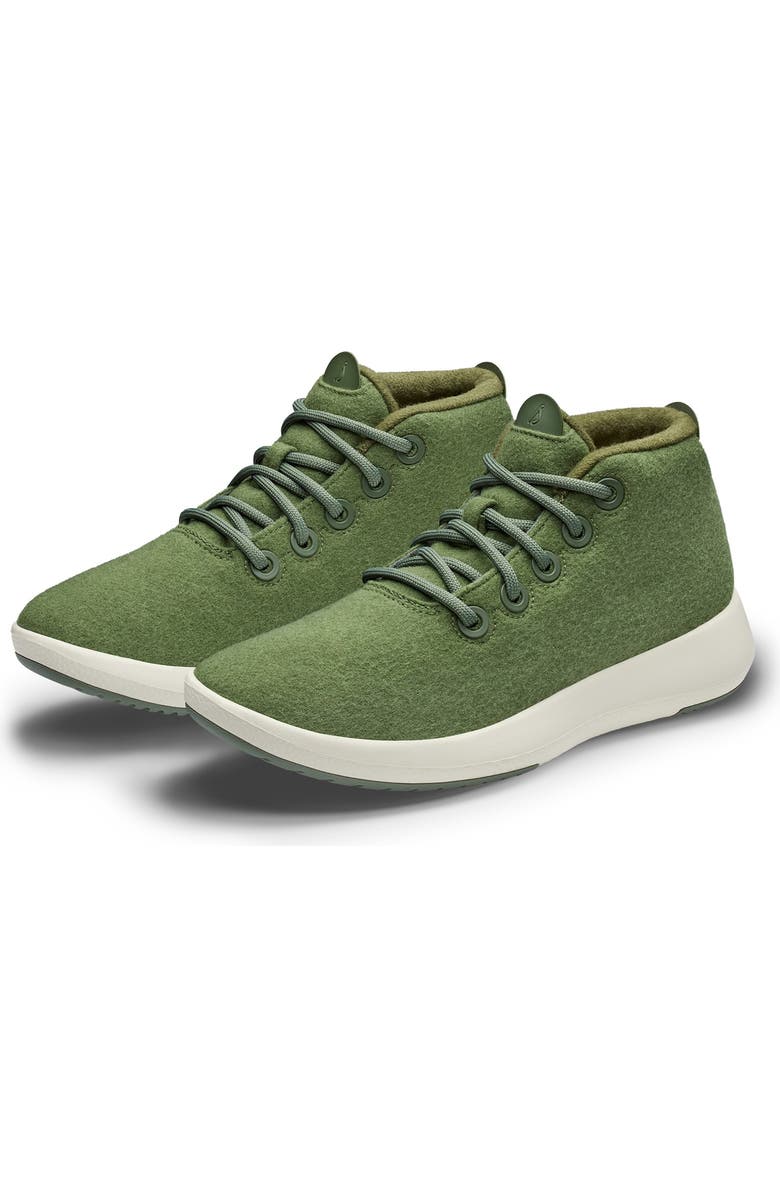 Allbirds Mizzle Wool Runner Water Repellent Sneaker, Alternate, color, Thunder Green/ Natural White