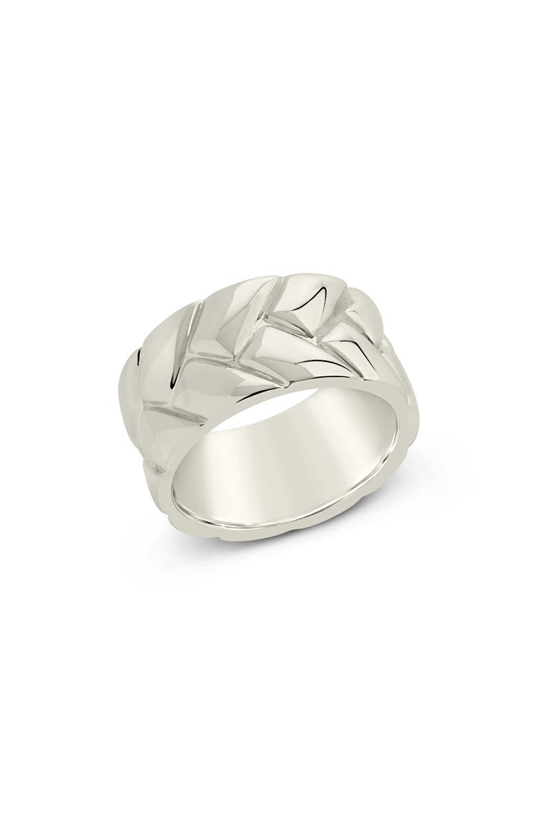 Sterling Forever Cameron Textured Band Ring, Main, color,