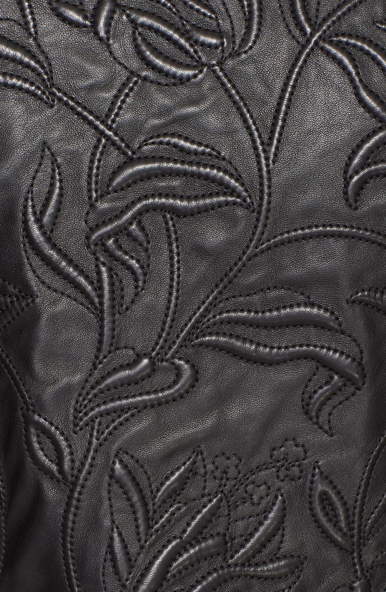 ESCADA Embossed Lambskin Leather Jacket, Alternate, color, 