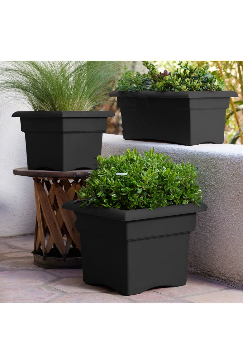 Veranda Deck Box Planter Square 18 Inch Black, Alternate, color, Black
