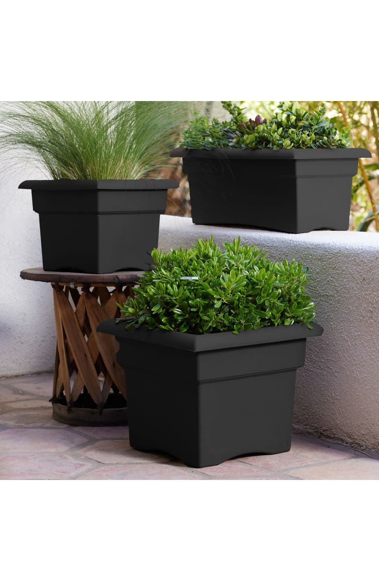 Bloem Veranda Deck Box Planter Square 18 Inch Black, Alternate, color, Black