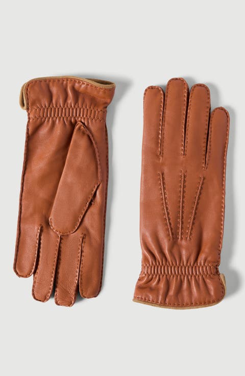 Nappa leather gloves with cashmere knit lining