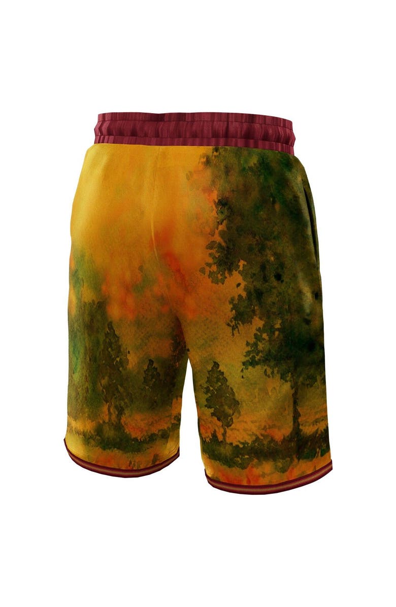 NBA X KIDSUPER Unisex NBA & KidSuper Studios by Fanatics Wine Cleveland Cavaliers Hometown Shorts, Alternate, color, Yellow